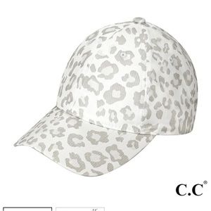 Cheetah print messy bun hat